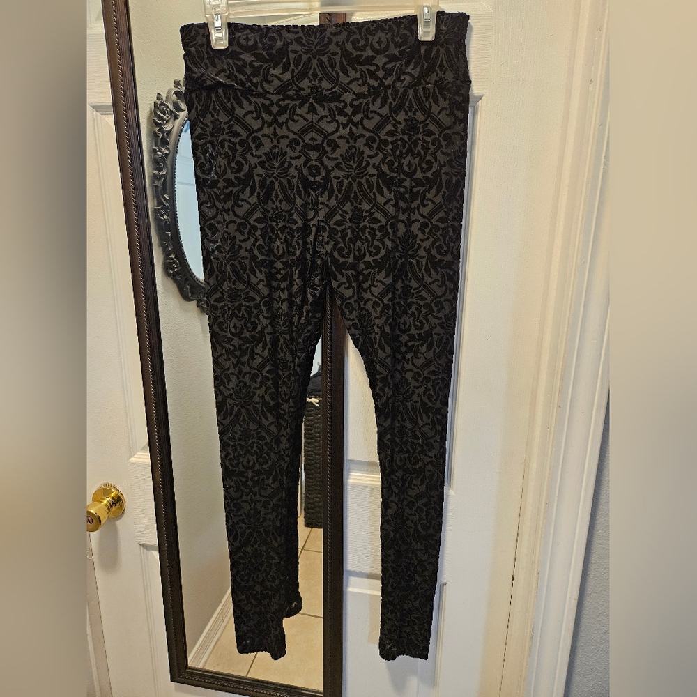Killstar Burnout Velvet Leggings, L